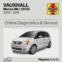 Vauxhall Meriva Mk I (X03) 2003 to 2010 Haynes Online Diagnostics & Service Guide
