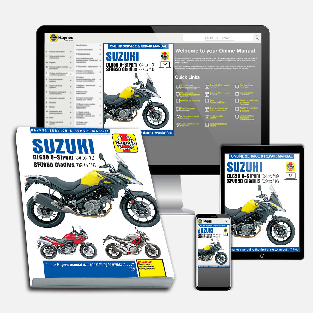 Suzuki DL650 V-Strom & SFV650 Gladius (2004-2019) Haynes Repair 