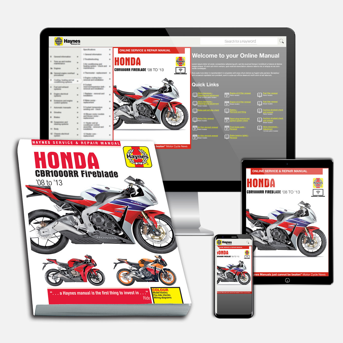 Honda CBR1000RR Fireblade (2008-2013) Haynes Repair Manual