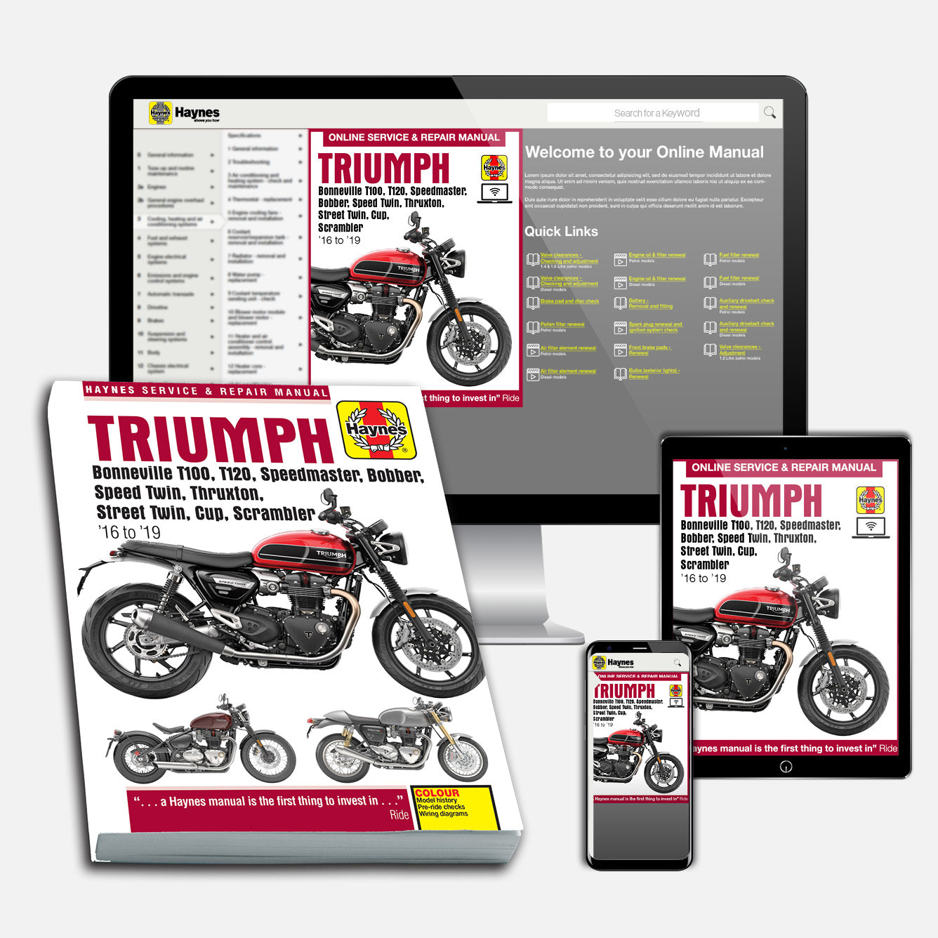 Triumph Haynesサービスマニュアル 水冷ボンネビル等 Triumph Bonneville T100, T120, Speedmaster, Bobber, Speed