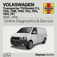 Volkswagen Transporter T5/Kombi (7J, 7HA, 7HB, 7HH, 7HJ, 7EA, 7EH, 7F) 2003 to 2015 Haynes Online Diagnostics & Service Guide