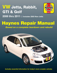 Volkswagen Jetta, Rabbit, GTI & Golf covering New Jetta (2005), Jetta (2006-2011), GLI (2006-2009), Rabbit (2006-2009), GTI 2.0L (2006), GTI (2007-2011) & Golf (2010-2011) Haynes Repair Manual (USA)