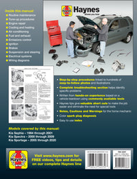 Kia Sephia, Spectra & Sportage covering Sephia (1994-2001), Spectra (2000-2009) & Sportage (2005-2020) Haynes Repair Manual