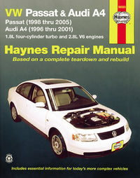 Volkswagen Passat (1998-2005) & Audi A4 1.8L turbo & 2.8L V6 (1996-2001) Haynes Repair Manual (USA)