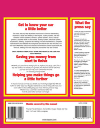 Triumph Herald (1959-1971) up to K Haynes Repair Manual (Classic Reprint) Printed Book Back Cover