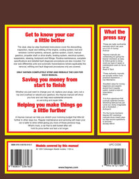 Volkswagen Beetle 1200 (1954-1977) Haynes Repair Manual Printed Book Back Cover