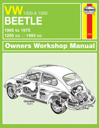 Volkswagen Beetle 1300 & 1500 (1965-1975) Haynes Repair Manual Printed Book Front Cover