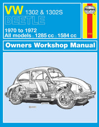 Volkswagen 1302 & 1302S (1970-1972) Haynes Repair Manual Printed Book Front Cover