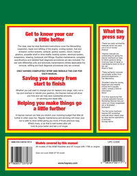 MGB (1962-1980) Haynes Repair Manual Printed Book Back Cover