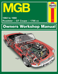 MGB (1962-1980) Haynes Repair Manual Printed Book Front Cover
