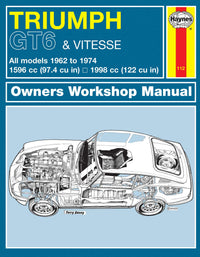 Triumph GT6 & Vitesse (1962-1974) Haynes Repair Manual Printed Book Front Cover