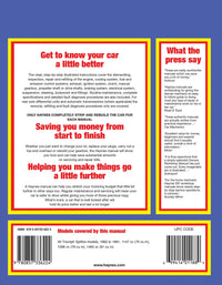 Triumph Spitfire (1962-1981) Haynes Repair Manual Printed Book Back Cover