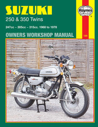 Suzuki 250 & 350 Twins (1968-1979) Haynes Repair Manual Printed Book Front Cover