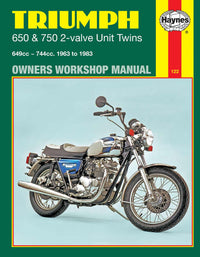 Triumph 650 & 750 2-valve Unit Twins (1963-1983) Haynes Repair Manual Printed Book Front Cover