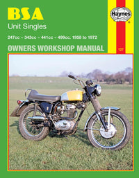 BSA Unit Singles (1958-1972) Haynes Repair Manual Printed Book Front Cover