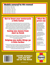 Triumph 350 & 500 Unit Twins (1958-1973) Haynes Repair Manual Printed Book Back Cover
