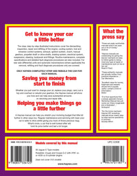 Jaguar E Type (1961-1972) Haynes Repair Manual Printed Book Back Cover
