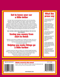 Ford Escort Mk I 1100 & 1300 (1968-1974) Haynes Repair Manual Printed Book Back Cover