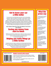 Citroen 2CV, Ami & Dyane (1967-1990) Haynes Repair Manual Printed Book Back Cover