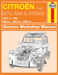 Citroen 2CV, Ami & Dyane (1967-1990) Haynes Repair Manual Printed Book Front Cover