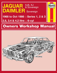 Jaguar XJ6, XJ & Sovereign; Daimler Sovereign (1968-Oct 1986) Haynes Repair Manual Printed Book Front Cover