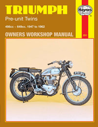 Triumph Pre-Unit Twins (1947-1962) Haynes Repair Manual Printed Book Front Cover