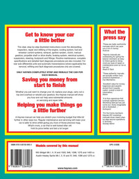 MG Midget & Austin-Healey Sprite (1958-1980) Haynes Repair Manual Printed Book Back Cover