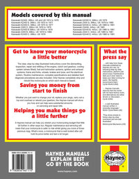 Kawasaki 400 & 440 Twins (1974-1981) Haynes Repair Manual Printed Book Back Cover