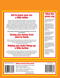 Opel Ascona & Manta (B Series) (Sept 1975-1988) Haynes Repair Manual Printed Book Back Cover