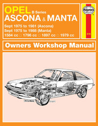Opel Ascona & Manta (B Series) (Sept 1975-1988) Haynes Repair Manual Printed Book Front Cover