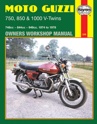 Moto Guzzi 750, 850 & 1000 V-Twins (1974-1978) Haynes Repair Manual Printed Book Front Cover