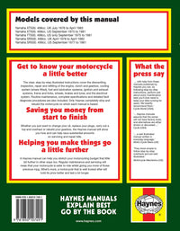 Yamaha XT, TT & SR500 Singles (1975-1983) Haynes Repair Manual Printed Book Back Cover