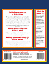 Mercedes-Benz 250 & 280 (1968-1972) Haynes Repair Manual Printed Book Back Cover