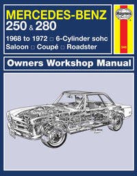 Mercedes-Benz 250 & 280 (1968-1972) Haynes Repair Manual Printed Book Front Cover