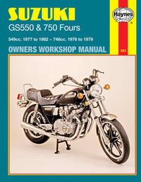 Suzuki GS550 (1977-1982) & GS750 Fours (1976-1979) Haynes Repair Manual Printed Book Front Cover