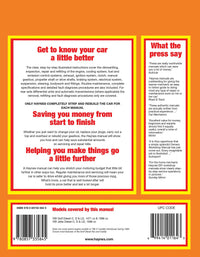 Volkswagen Golf & Jetta Mk 1 Diesel (1978-1984) Haynes Repair Manual Printed Book Back Cover