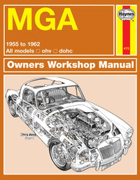 MGA (1955-1962) Haynes Repair Manual Printed Book Front Cover