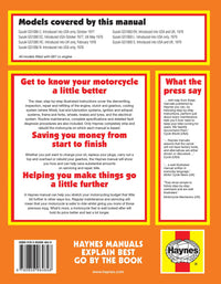 Suzuki GS1000 Four (1977-1979) Haynes Repair Manual Printed Book Back Cover