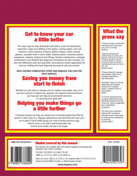 Citroen CX Petrol (1975-1988) Haynes Repair Manual Printed Book Back Cover