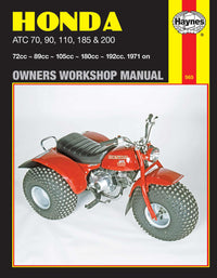 Honda ATC70, 90, 110, 185 & 200 (1971-1985) Haynes Repair Manual Printed Book Front Cover