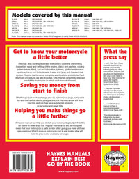 Honda XL/XR 80, 100, 125, 185 & 200 2-valve Models (1978-1987) Haynes Repair Manual Printed Book Back Cover
