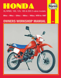 Honda XL/XR 80, 100, 125, 185 & 200 2-valve Models (1978-1987) Haynes Repair Manual Printed Book Front Cover