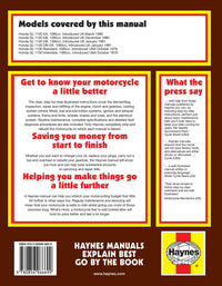 Honda GL1100 Gold Wing (1979-1981) Haynes Repair Manual Printed Book Back Cover