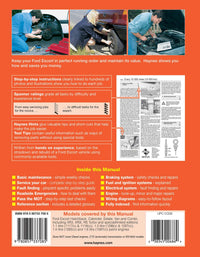 Ford Escort Petrol (Sept 1980-Sept 1990) Haynes Repair Manual Printed Book Back Cover