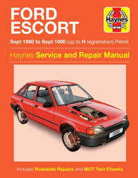 Ford Escort Petrol (Sept 1980-Sept 1990) Haynes Repair Manual Printed Book Front Cover