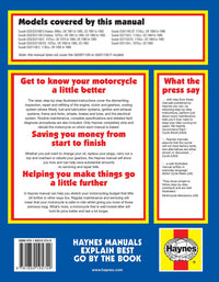 Suzuki GS/GSX1000, 1100 & 1150 4-valve Fours (1979-1988) Haynes Repair Manual Printed Book Back Cover