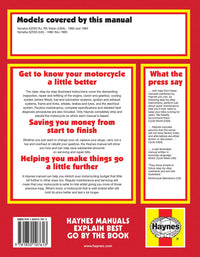 Yamaha XZ550 Vision V-Twins (1982-1985) Haynes Repair Manual Printed Book Back Cover