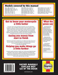 Kawasaki 400, 500 & 550 Fours (1979-1991) Haynes Repair Manual Printed Book Back Cover