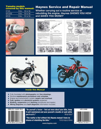 Yamaha XT & SR125 (1982-2003) Haynes Repair Manual Printed Book Back Cover