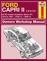 Ford Capri II (and III) 2.8 & 3.0 V6 (1974-1987) Haynes Repair Manual Printed Book Front Cover